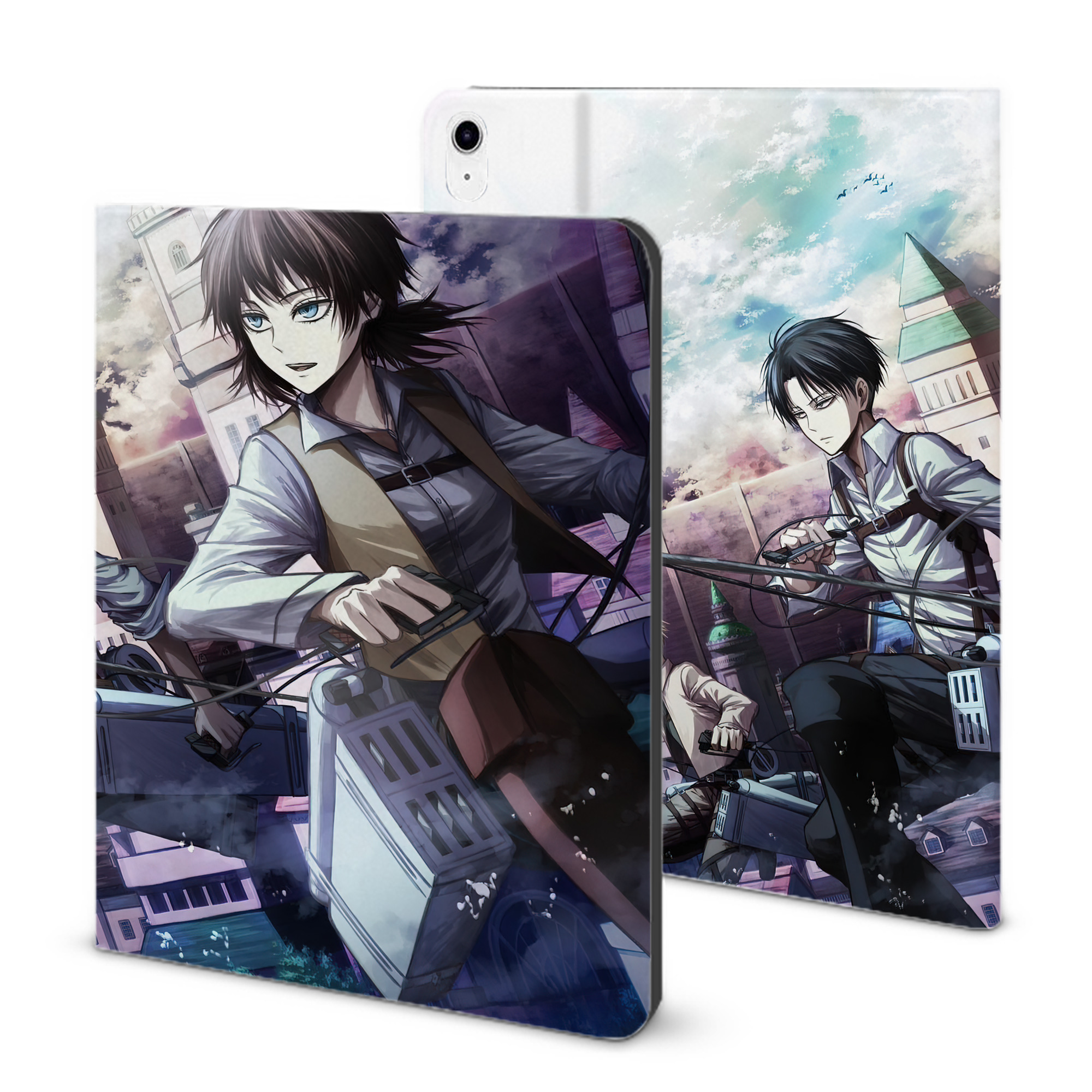 （画像用） 進撃の巨人 Attack on Titan IPad ケース ブック型 PUレザー TPU 耐衝撃 軽量 薄型 ペン収納なし 全面保護 IPad 各モデル対応